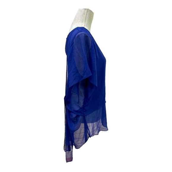 Dex 1965 Blue layer, ruffle blouse size L - Picture 2 of 10